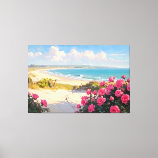*~* Strandpad Rozen TV2 Uitgerekte canvas Print (Voorkant)