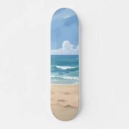 Strandpad | Waterverfschilderij van de kust Persoonlijk Skateboard