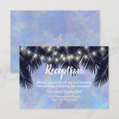 Strandpalm Boom Slingerlichtjes Watercolor Ontvang Kaart (Voorkant / Achterkant)