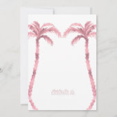 Strandpalm Hibiscus Handgeschilderde Bruidsdouche Kaart (Achterkant)