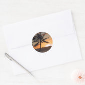 strandpalm ronde sticker (Envelop)