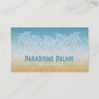 Strandpalm Silhouet Zakelijke Kaart Visitekaartje