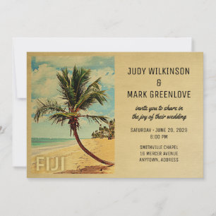  strandpalm van Fiji Wedding Invitation Kaart