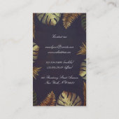 Strandpalmbladeren en  String Lights Chique Visitekaartje (Achterkant)