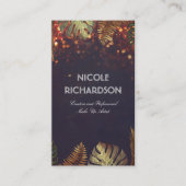 Strandpalmbladeren en  String Lights Chique Visitekaartje (Voorkant)