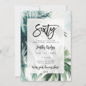 Strandpalmbomen 60ste verjaardagsfeest kaart (Voorkant)