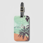 Strandpalmbomen in zachte kleuren bagagelabel (Voorkant (verticaal))