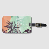 Strandpalmbomen in zachte kleuren bagagelabel (Voorkant (horizontaal))