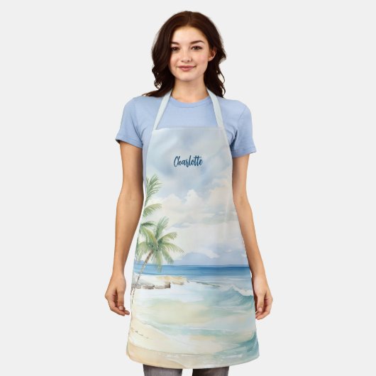 Strandpalmbomen naam schort (Gedragen)