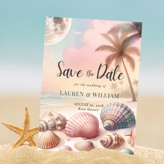 Strandpalmbomen Tropische Waterverf Save The Date