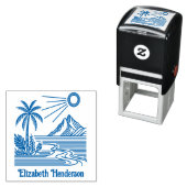 Strandpalmboom Berg met optionele naam Zelfinktende Stempel (In situ)