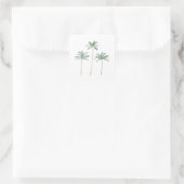 Strandpalmboom vierkante sticker (Tas)