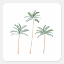 Strandpalmboom vierkante sticker