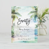 Strandpalmen 70e verjaardagsfeest kaart (Staand voorkant)