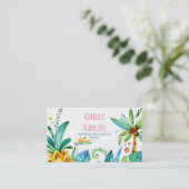 Strandpalmen en ananas visitekaartjes (Staand voorkant)