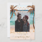 strandpalmen foto van de foto behalve de datumkaar bedankkaart (Achterkant)