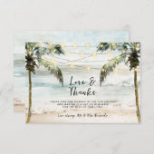 strandpalmen liefde en dank tropisch bedankkaart (Voorkant / Achterkant)