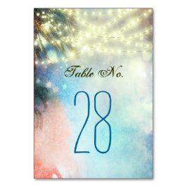 Strandpalmen String Lights Wedding Kaart