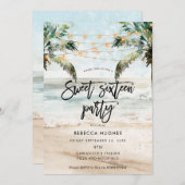 strandpalmen tropisch zoet 16 uitnodiging (Voorkant / Achterkant)