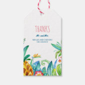 strandpalmen tropische bloemen bruiloft cadeaulabel (Voorkant)