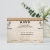  strandpalmen Unieke bruiloft RSVP-kaarten RSVP Kaartje (Staand voorkant)