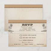  strandpalmen Unieke bruiloft RSVP-kaarten RSVP Kaartje (Voorkant / Achterkant)
