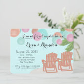 Strandpapier Lantaarns Echtpaar Douche Kaart (Staand voorkant)