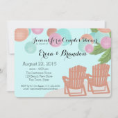 Strandpapier Lantaarns Echtpaar Douche Kaart (Voorkant)