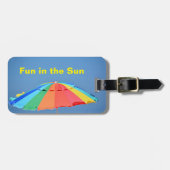 Strandparaplu helder kleurrijk bagagelabel (Voorkant horizontaal)