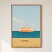 Strandparaplu Middaguur Aquarel Kustkunst Poster