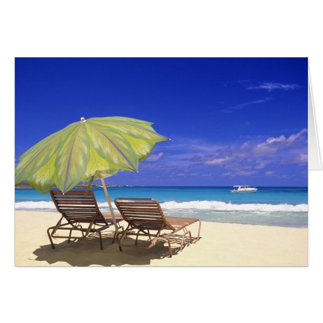 Strandparasol, Abaco, Bahama's (Voorkant Horizontaal)