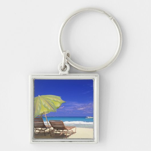 Strandparasol, Abaco, Bahama's Sleutelhanger (Voorkant)