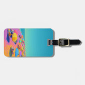 Strandparasol Felgekleurd Tropisch Bagagelabel (Voorkant horizontaal)