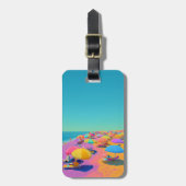 Strandparasol Felgekleurd Tropisch Bagagelabel (Voorkant verticaal)