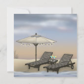 Strandparasol | Lichten | Stoelen Zonsondergang Pe Kaart (Achterkant)