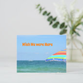 Strandparasol Oceaunzicht Fotografisch Briefkaart (Staand voorkant)