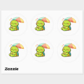 Strandparasol schaduw ronde sticker (Vel)