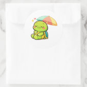 Strandparasol schaduw ronde sticker (Tas)