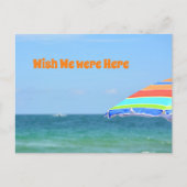 Strandparasol zeezicht fotografisch briefkaart (Voorkant)