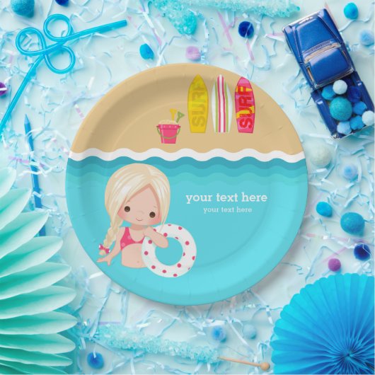 strandpartij papieren bordje (Feest)