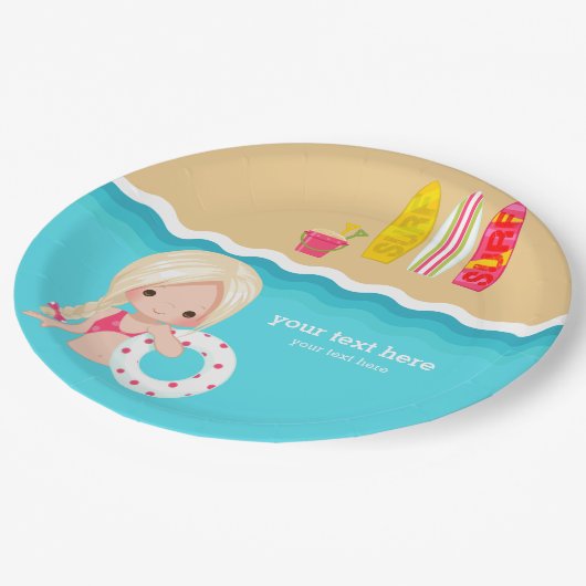 strandpartij papieren bordje (Gekanteld)