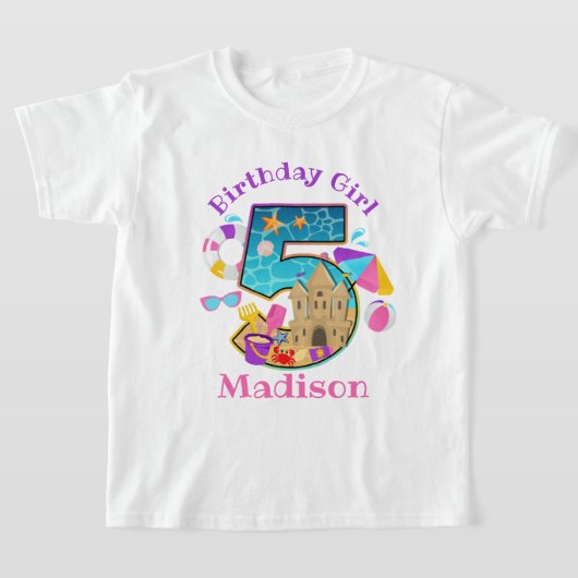 strandpartij Vijfde Birthday shirt zwemmen (Laagn)