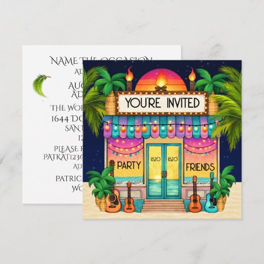 STRANDPARTY KAART (Voorkant / Achterkant)