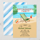 Strandpensioenfeest uitnodiging (Voorkant / Achterkant)
