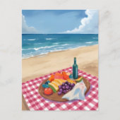 strandpicknick | Ocean Shore Painting Briefkaart (Voorkant)