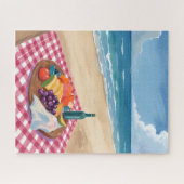 Strandpicknick | Schilderij van de oceaan Legpuzzel (Horizontaal)