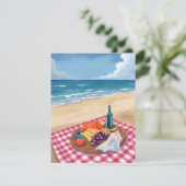 Strandpicknick | Schilderij van de Oceaankust Bedankkaart (Staand voorkant)