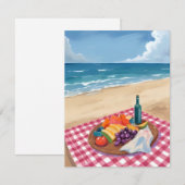 Strandpicknick | Schilderij van de Oceaankust Bedankkaart (Voorkant / Achterkant)