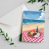 Strandpicknick | Schilderij van de Oceaankust Briefkaart
