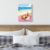 Strandpicknick | Schilderij van de Oceaankust Canvas Afdruk (Insitu (Slaapkamer))